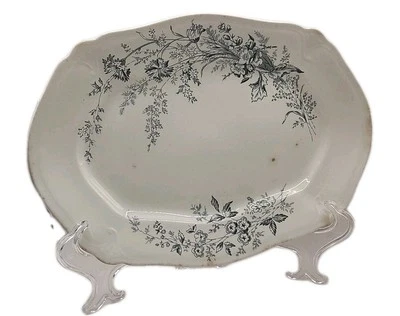 Rare 1890s Vintage Johnson Bros England Ironstone Woodland 12" Serving Platter - Image 1 of 4