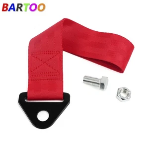 Universal Front Rear Bumper Towing Hook JDM High Strength Sport Racing Tow Strap - Picture 1 of 6