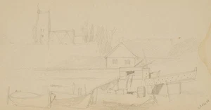 E. RONDAHL (1858-1914), Landschaftsstudie, Boote am Wasser,  1880, Bleistift - Picture 1 of 4