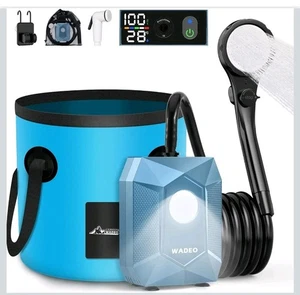 Tragbare Campingdusche Akku mit Pumpe, Outdoor Camping Dusche - Bild 1 von 11