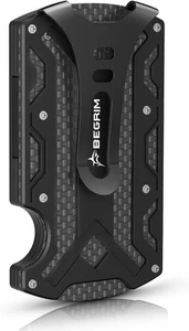 Wallet For Men - Slim Aluminum Metal Money Clip RFID Blocking, Holds up Black  - Picture 1 of 7