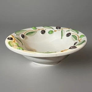 Handpainted Deruta Italian Ceramics Serving Bowl Olive Theme - Picture 1 of 6
