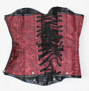 Corsetto Steampunk Gotico Overburst Disossato con Cerniera Laterale Donna Taglia S Rosso OFFERTA! - Foto 1 di 12