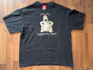 Wallace & Gromit. T-shirt uomo vintage Make My Day taglia M - Foto 1 di 7