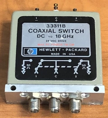 Switch Coaxial RF SPDT HP 33311B DC a 18 GHz, SMA (F), 24 VDC, 50 Ohm - Imagem 1 de 4