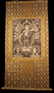 Wonderful Rare Nepal Vintage Old Buddhist Hand Painted Padmapani Thangka Tangka - Picture 1 of 9