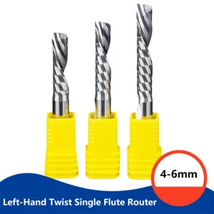 Left rotation4-6mm Solid Carbide single Flute Spiral Router Bit End Mill CNC PVC - Picture 1 of 34