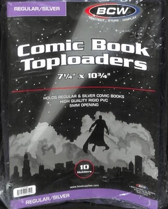 10 BCW Regular/Silver Toploaders 7 1/4 x 10 3/4 5MM Rigid Pvc - Picture 1 of 1