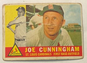 1960 Topps Baseball Card # 40 Joe Cunningham - St Louis Cardinals
