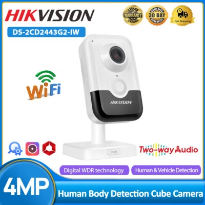 Hikvision 4MP WiFi Cube Camera DS-2CD2443G2-IW 2-Way Audio Wireless AcuSense POE - image 1 of 4