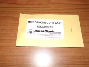 David Clark Microphone Cord Assy 10405G-05 - Foto 1 di 1