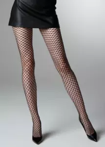 Mura Italy klassische Fischernetzmuster Strumpfhosen Netzstrümpfe Strumpfhose - schwarz - L - Bild 1 von 4