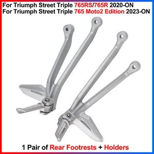 Para Triumph Street Triple 765RS/R, 765 Edición Moto2 - Reposapiés Traseros + Soportes - Imagen 1 de 13