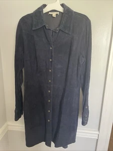 Damen Coldwater Creek Außenhülle dunkelblau Wildleder Leder Jacke, Größe M, gebraucht - Bild 1 von 6