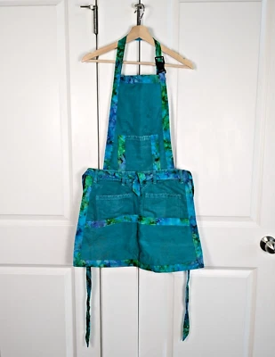 Delantal de jardinería vintage Roper algodón resistente mezclilla acuarela ribete bolsillos artesanales Foto 1 de 4