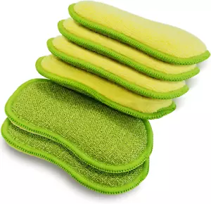 Multi-Purpose Scrub Sponges for Kitchen by Non-Scratch Microfiber Sponge along - Picture 1 of 12