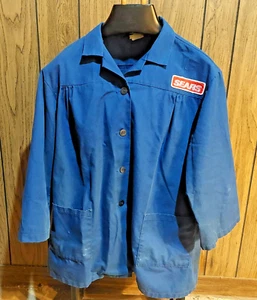 Vintage 60er 70er Sears Arbeitsuniform Hemd Damen blau XL Patch genäht selten Fund - Bild 1 von 9