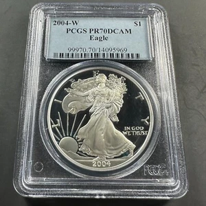 2004-W PROOF Silver Eagle PCGS PR70 DCAM (84559) - Picture 1 of 2
