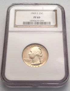1969-S 25C (Proof) Washington Quarter PF 69 - Picture 1 of 3