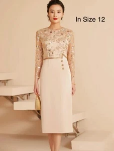 midi dresses for women 12, body 46", chest 42", shoulder 16 1/2", waist 37" - Picture 1 of 4
