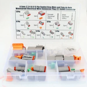 Waterproof Cable Connectors Plug Kits Car Automotive Male Female Electrical Wire - Picture 1 of 10