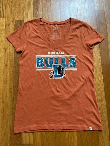 Durham Bulls Baseball Team Womens/Girl T shirt Size Large MILB Carolina 47 Brand Cover