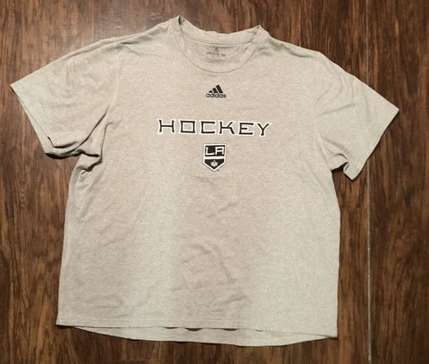 Adidas Los Angeles Kings Hockey Shirt Adult XL Short Sleeve Shirt Grey NHL Cover