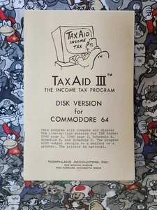 Commodore 64 C64 Tax Aid 3 Manual Guide 1983 Northland Accounting - Bild 1 von 3
