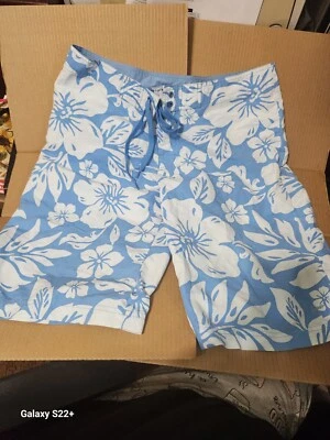 Pantalones Cortos Speedo Hibisco Azul y Blanco Niñas Talla 10 Foto 1 de 4