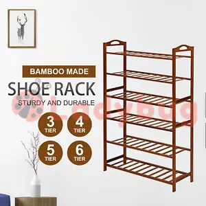 Bamboo Shoe Rack Cabinet Storage Organizer Wooden Shelf Stand Shelves - Picture 1 of 14