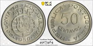 Mozambique 1950 50 centavos graduación profesional MS65 KM-76 - Imagen 1 de 1