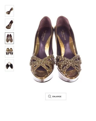 Tacones Sergio Rossi Lucite Bronce 39.5 Plataforma Alta Foto 1 de 4