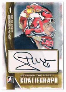 2013-14 BETWEEN THE PIPES JOHAN HEDBERG AUTO NEW JERSEY DEVILS #A-JHE2