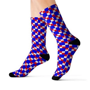 Charisma Girls Red White ad Blue pattern 1 Sublimation Socks - Picture 1 of 13