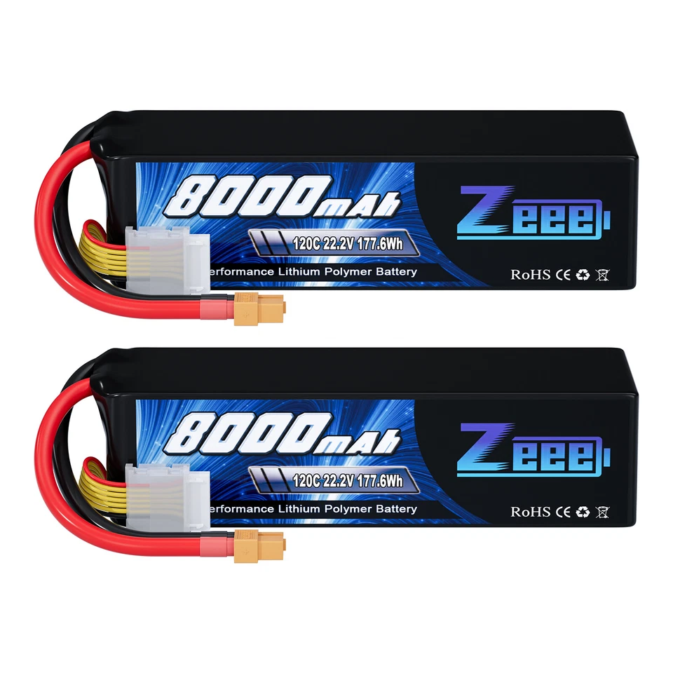 2x Zeee 6S 22.2V 8000mAh Lipo Akku 120C XT60 Stecker für RC Car Quad Flugzeug - Bild 1 von 4