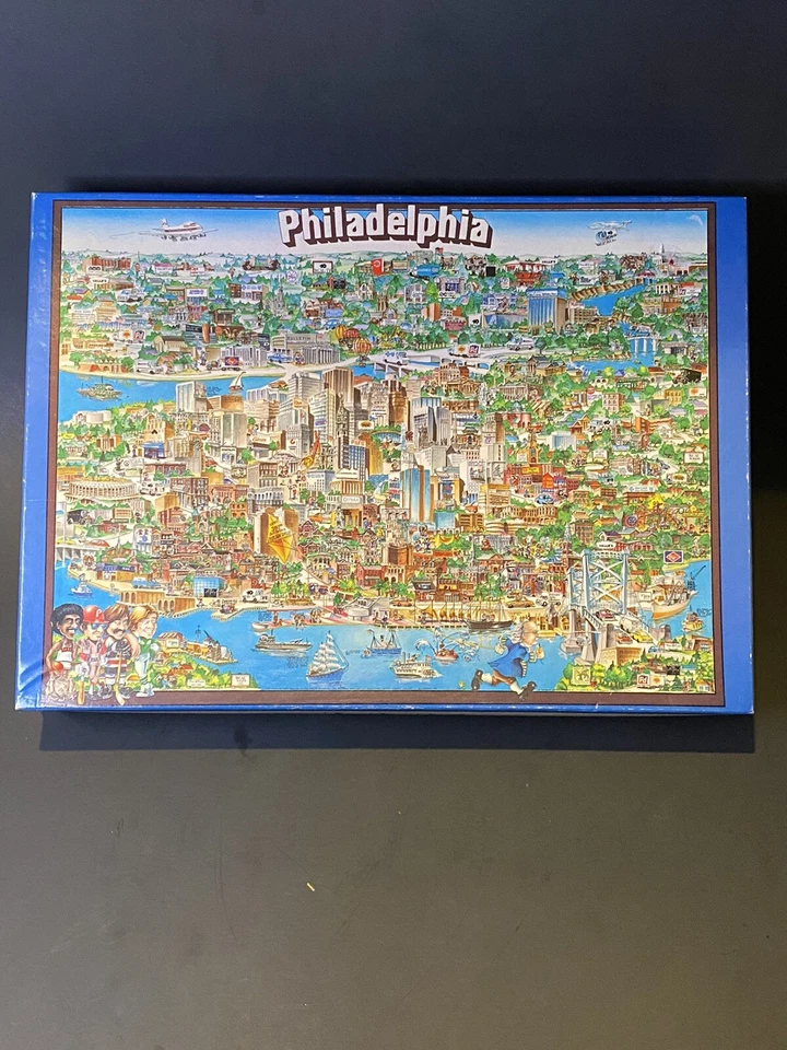 Vintage 1985 Philadelphia City Interlocking Jigsaw Puzzle 504 pc complete RARE - Image 1 of 4