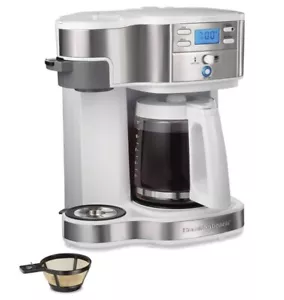 Hamilton Beach Kaffeemaschine 2-Wege programmierbar 12 Tassen - weiß - Bild 1 von 10