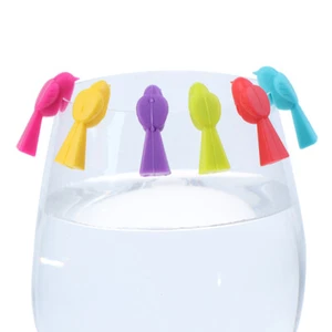 6PCS Silicone Bird Tits Wine Glass Mark Wine Glass Recognizer Cup Distinguis.l8 - Imagen 1 de 12