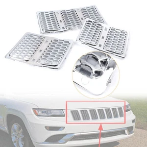 Front Grille Mesh Grill Insert Trim Chrome for 2016-2019 Jeep Grand Cherokee cl - Imagen 1 de 10