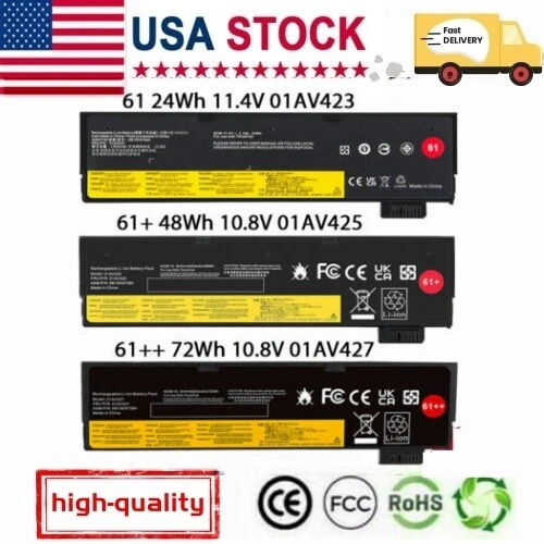 24/48/72Wh 电池 适用于联想 ThinkPad T470 T480 T570 01AV427 01AV428 01AV423 — 第 1/1 张图片