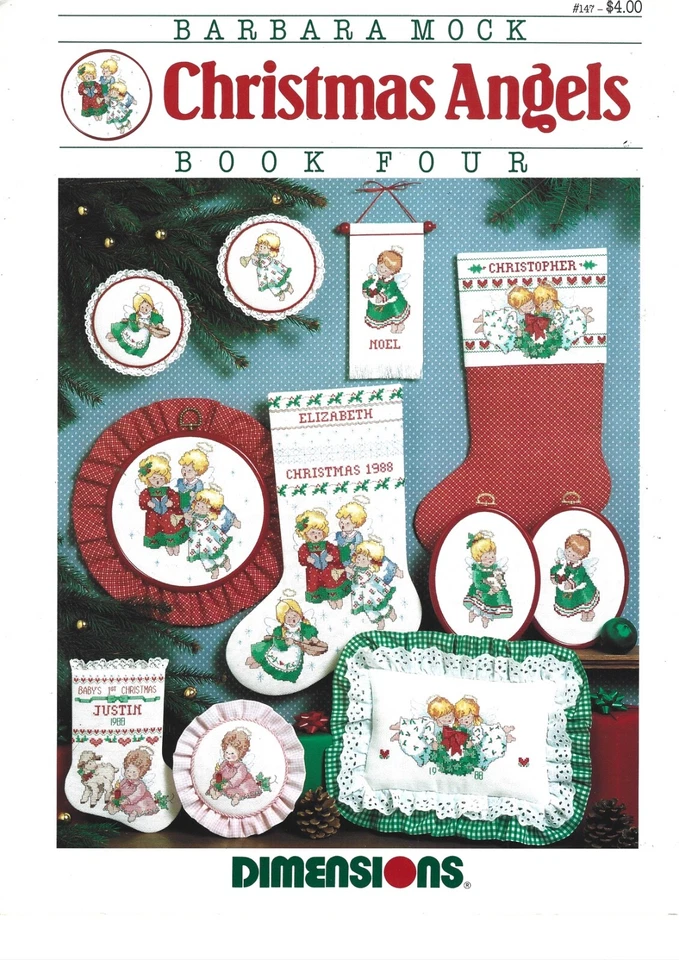 Christmas Angels Dimensions Barbara Mock Cross Stitch Chart Book 4 - Image 1 of 1