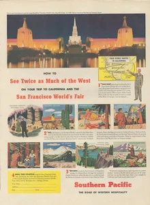 1940 Southern Pacific Railroad Road Western Hospitality Trip California Print Ad - Picture 1 of 1