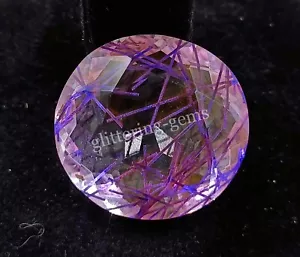 63.15 CT Purple Rutilated Quartz IGL Certified Oval Cut Transparent Gemstone NA - Picture 1 of 7