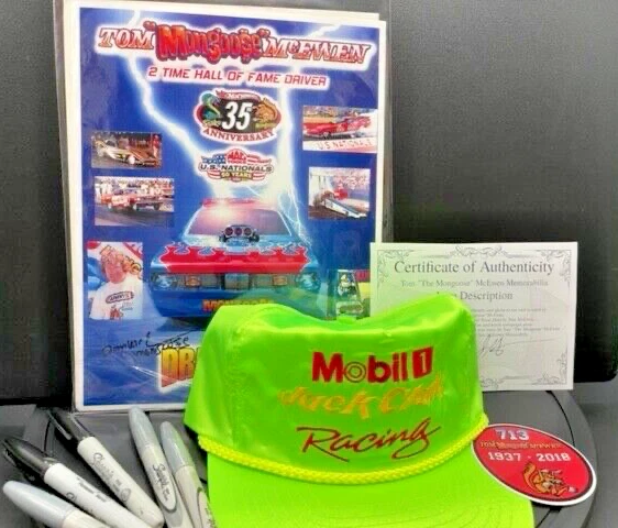 VRHTF NHRA "VINTAGE ORIGINAL TOM THE MONGOOSE MCEWEN COMBO ARTÍCULOS VENTA CON CERTIFICADO DE AUTENTICIDAD-LEER Foto 1 de 4