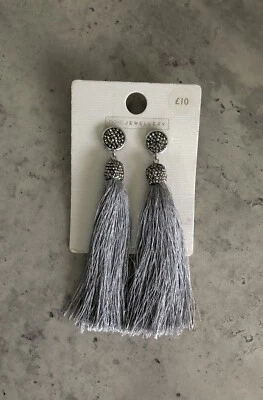 Next Grey Tassel Earrings - Image 1 of 3