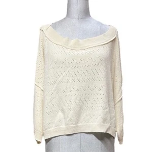 Free People White Sands Damen Gr. L Oversize Pullover Pulli Oberteil Neu mit Etikett - Bild 1 von 9