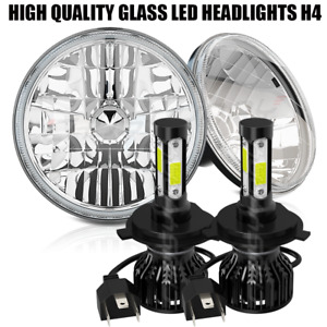 For Ford F150 1975-1979 7" Round LED Headlights Conversion Kit H4 High&Low Beam