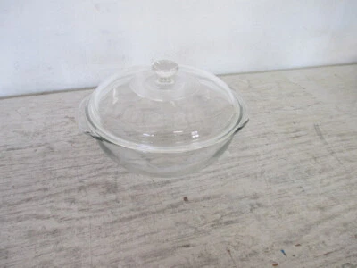 Cazuela redonda vintage de vidrio transparente de 1,5 L Pyrex #023 con tapa Foto 1 de 4