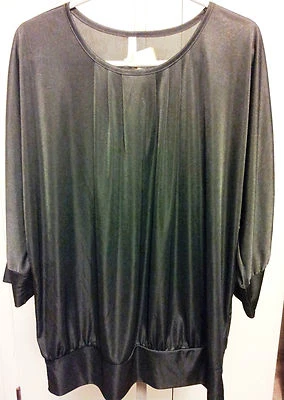 Blusa Gris Carbón Talla XL 3/4 Largo Mangas Brillante Elegante Informal Poliéster Foto 1 de 3