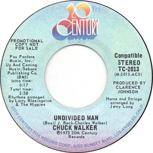 Chuck Walker - Undivided Man (7") (Very Good (VG)) - 3335449116 - Foto 1 di 1